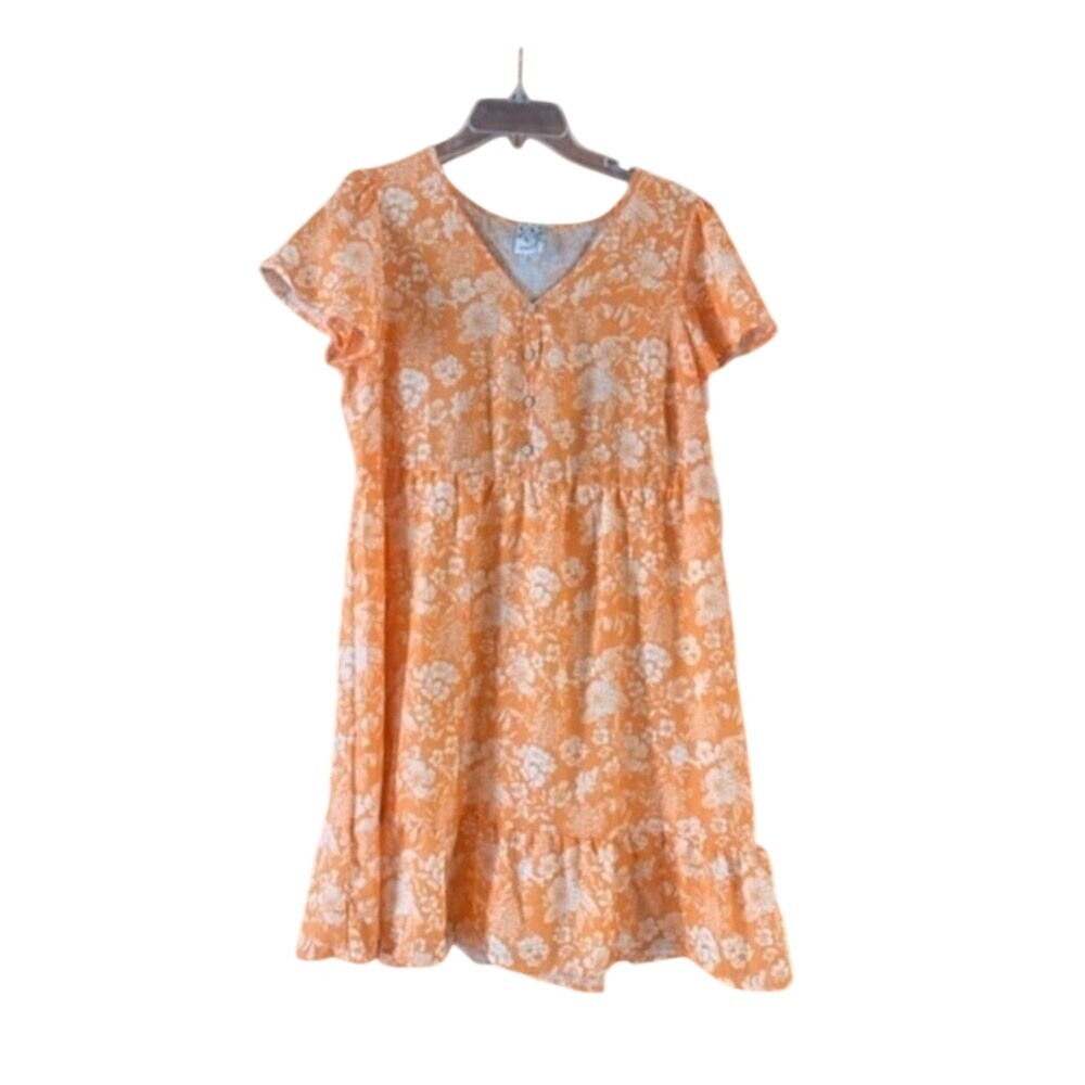 Floral Orange Dress size L - Picture 2 of 3